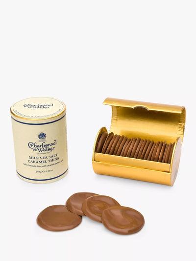 John Lewis Sea Salt Caramel Milk Chocolate Thins 195g- Buy online at McGrocer