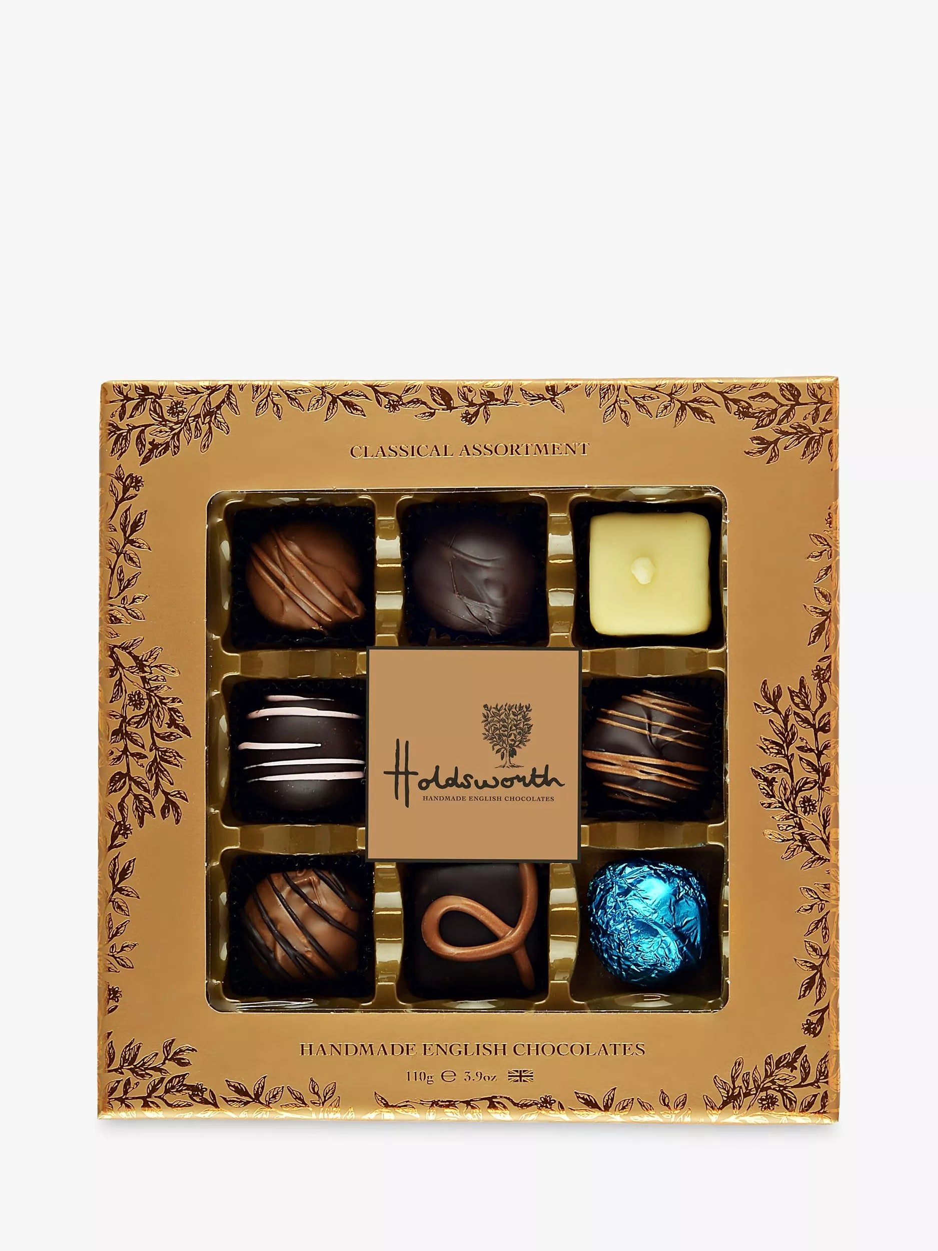 Holdsworth assorted chocolates gold window box 110g, UK version