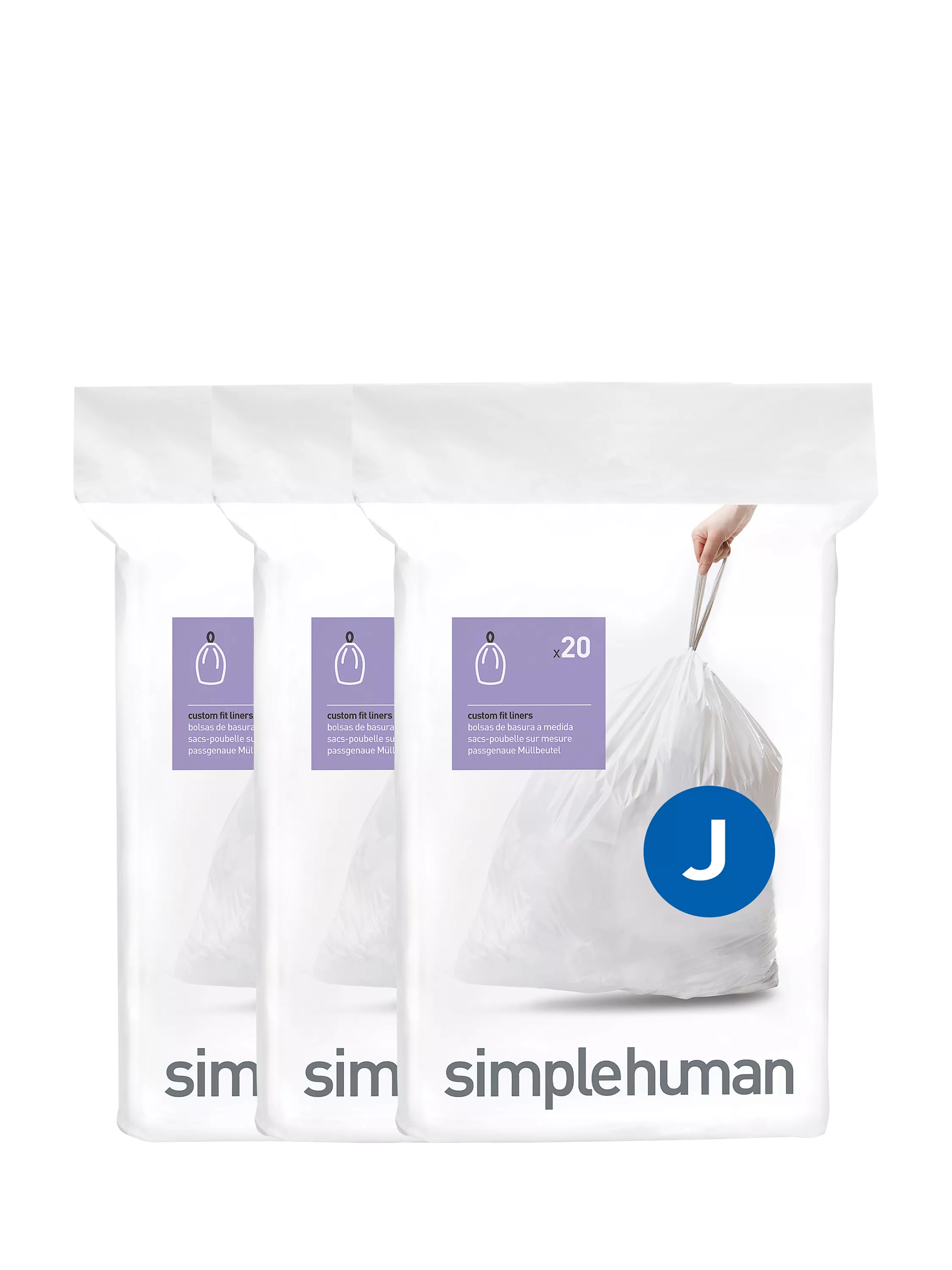 Simplehuman bin liners Code J pack of 60, imported from the UK