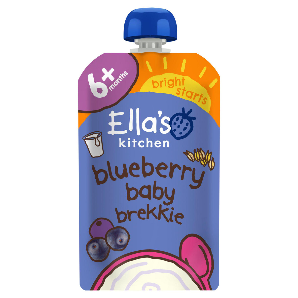 Ella's Kitchen organic baby brekkie blueberry and pear 100g, UK version