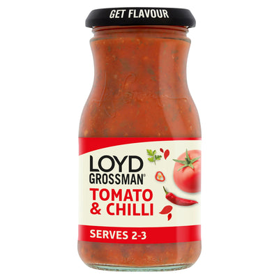 Sainsburys Loyd Grossman Tomato & Chilli Pasta Sauce 350g- Buy online at McGrocer