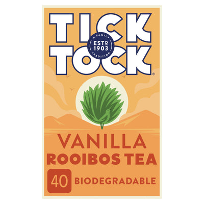Sainsburys Tick Tock Rooibos Vanilla Tea Bags 40 Pack 80g- Buy online at McGrocer