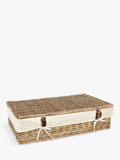 John Lewis John Lewis Modern Country Willow Underbed Lined Storage with Leather Straps, Natural- Buy online at McGrocer