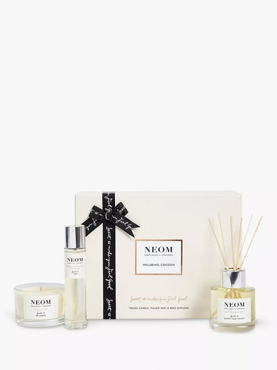 John Lewis NEOM Wellbeing London Set Reed Diffuser, Candle and Pillow Mist- Buy online at McGrocer