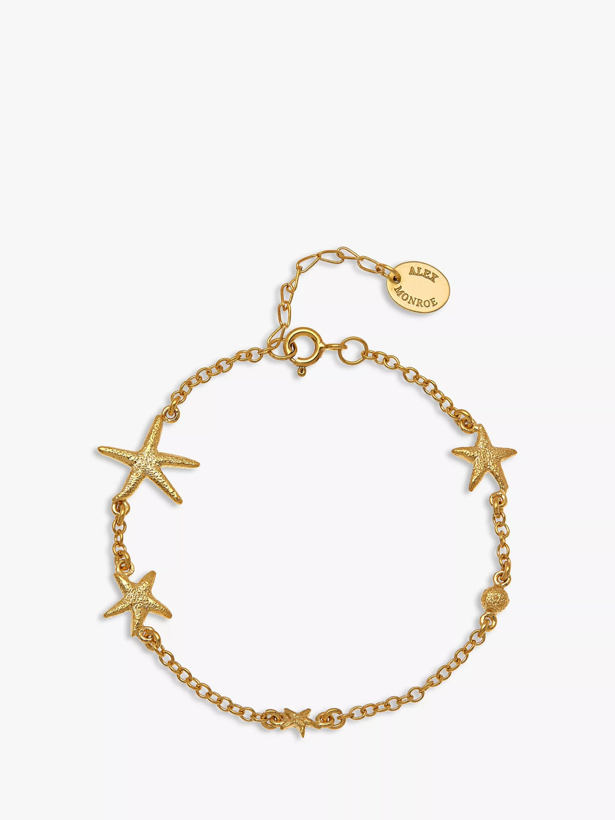 Alex Monroe gold starfish chain bracelet 16.5cm, imported from the UK