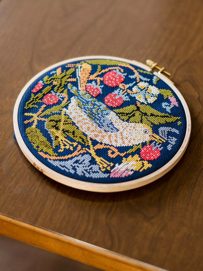 John Lewis DMC William Morris Strawberry Thief Cross Stitch Kit- Buy online at McGrocer