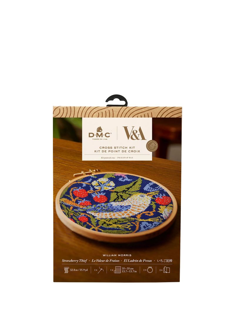 DMC William Morris Strawberry Thief cross stitch kit - British product