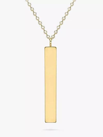 John Lewis IBB Personalised 9ct Gold Vertical Bar Pendant Necklace- Buy online at McGrocer