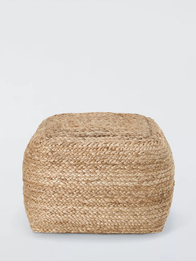 John Lewis John Lewis Square Jute Pouffe Natural- Buy online at McGrocer
