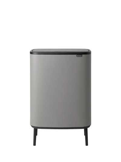 John Lewis Space-Efficient Hi Touch Kitchen Bin in Mineral Concrete Grey, 60L- Buy online at McGrocer