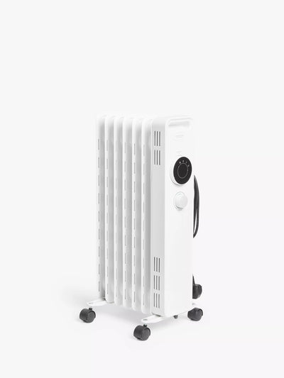 John Lewis Analogue Oil Radiator with 3 Heat Levels and Adjustable Thermostat- Buy online at McGrocer
