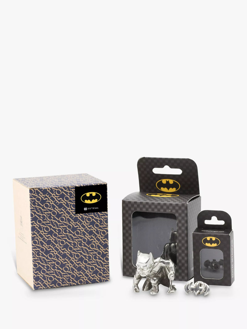 Royal Selangor mini Batman figurine and lapel pin set, imported from the UK