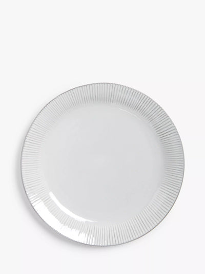 John Lewis John Lewis Leckford Stoneware Dinner Plate, 27.8cm, Grey- Buy online at McGrocer