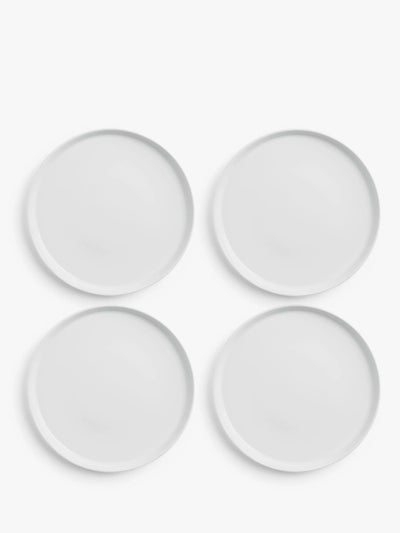 John Lewis John Lewis Dine Porcelain Flat Dinner Plate, Set of 4, 26.5cm, White- Buy online at McGrocer