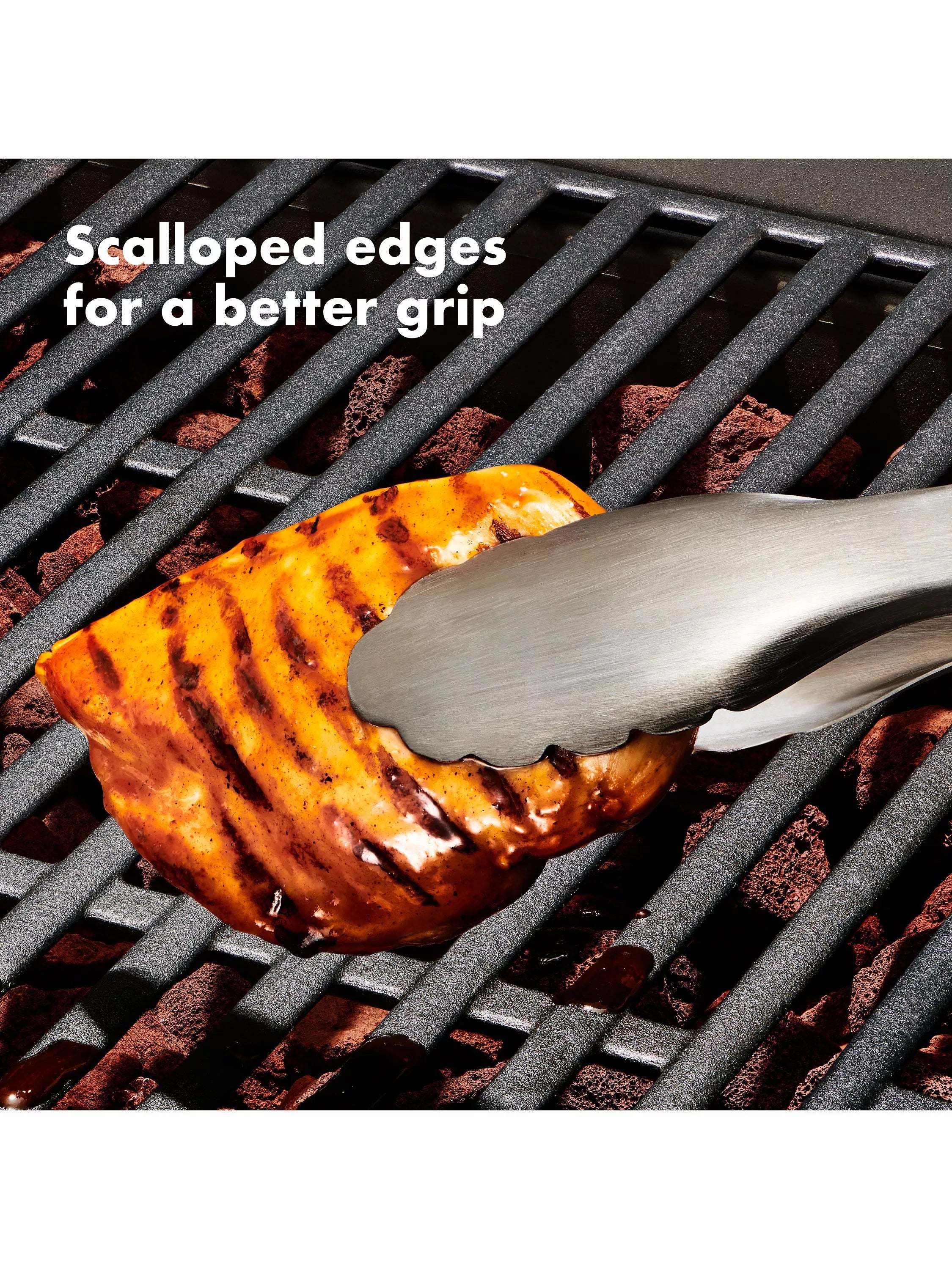 OXO Good Grips 3-piece BBQ tool set with tongs turner rest (British brand)