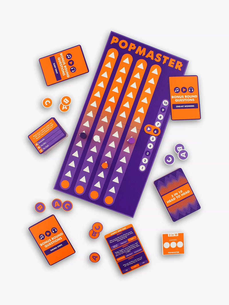 Ginger Fox Popmaster Music Trivia Board Game, UK version