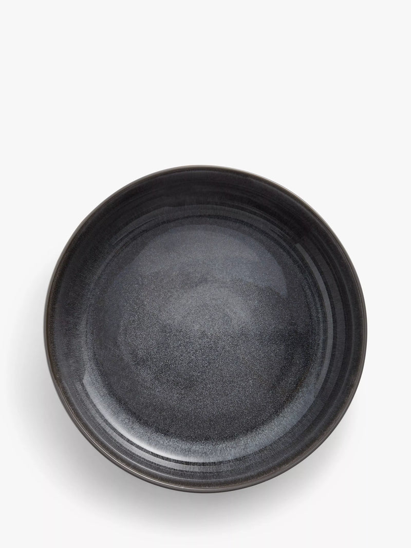 Grey reactive glaze stoneware serving bowl, 27cm, imported from the UK