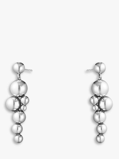 John Lewis Georg Jensen Moonlight Grapes Silver Drop Earrings- Buy online at McGrocer