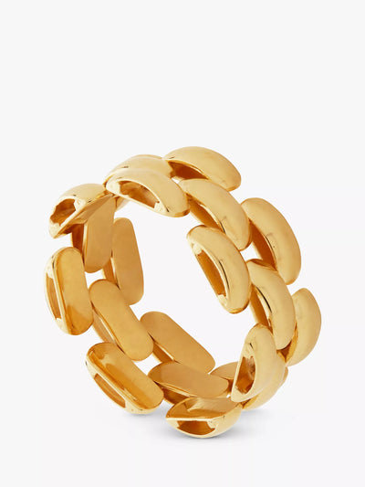 John Lewis Monica Vinader Chain Ring Gold Band Ring- Buy online at McGrocer
