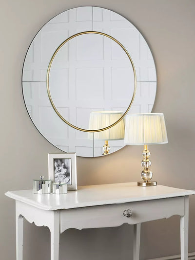 John Lewis Laura Ashley La Maya Round Glass Wall Mirror in Bronze/Clear- Buy online at McGrocer