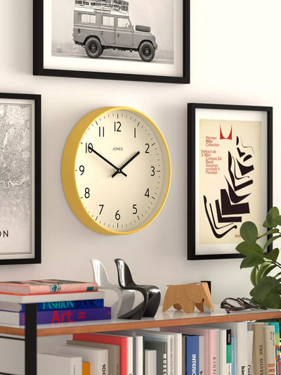 John Lewis Analogue Wall Clock 30cm with Glass Lens and Fizzy Yellow Design- Buy online at McGrocer