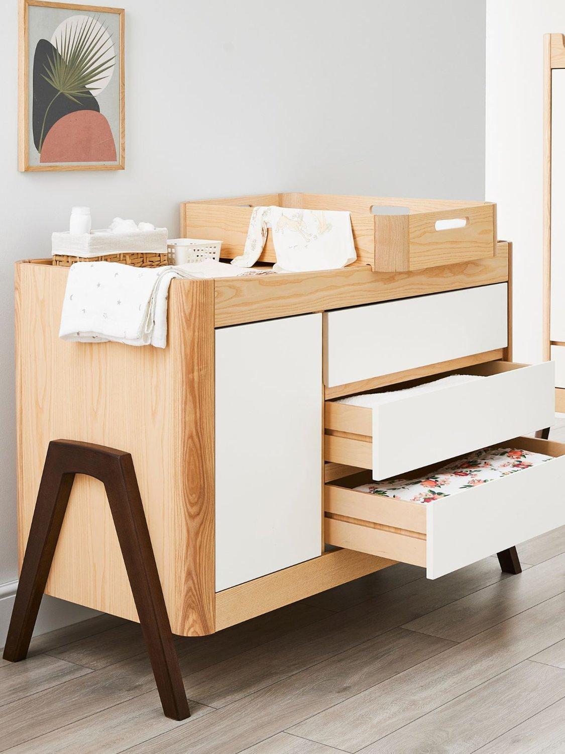 Gaia Baby Hera cot top changer with deep rim - British product