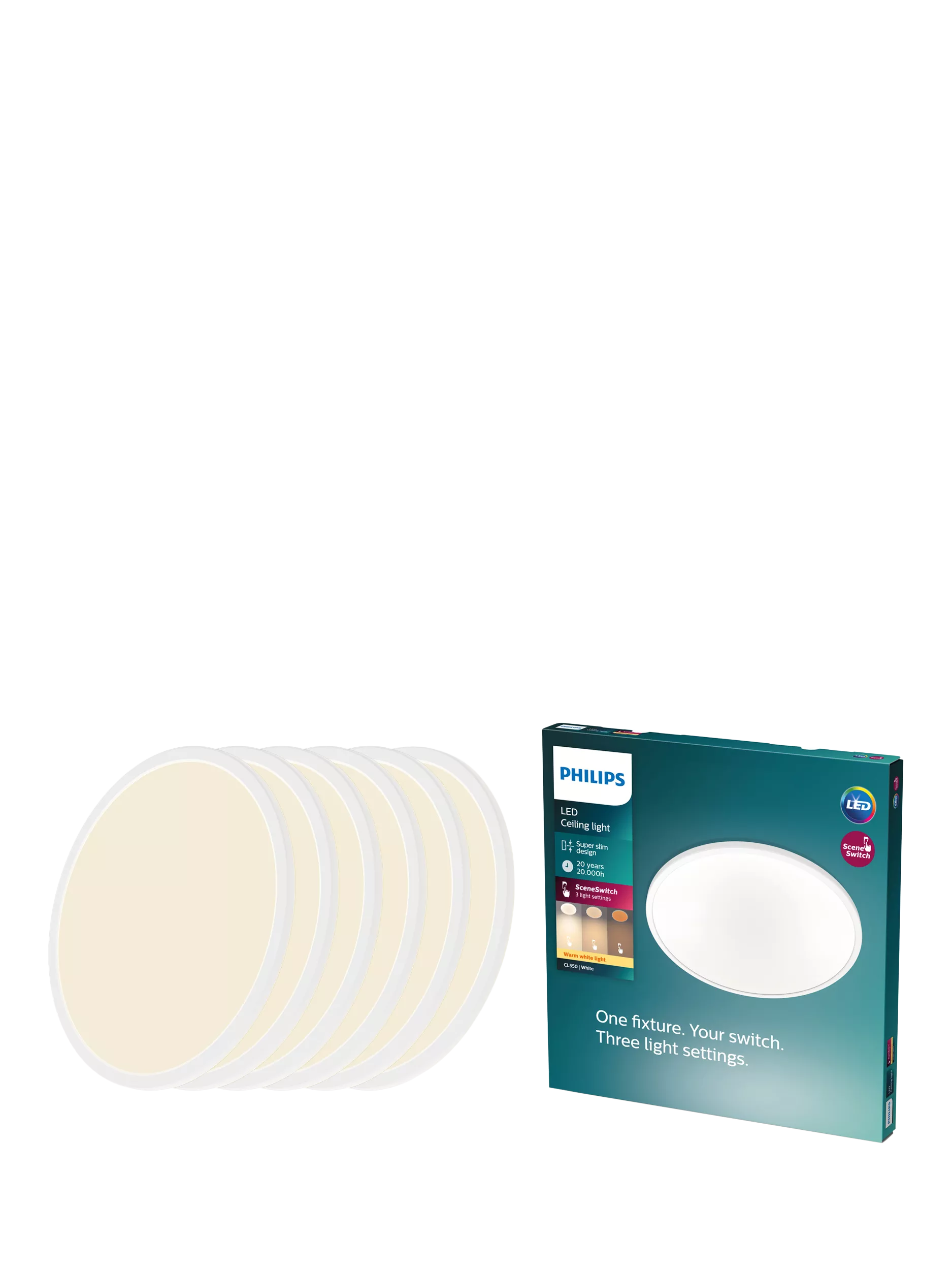 Philips Superslim CL550 flush ceiling light 25cm - British product