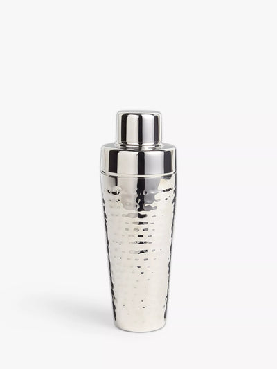John Lewis John Lewis Hammered Stainless Steel Cocktail Shaker, 500ml, Silver- Buy online at McGrocer
