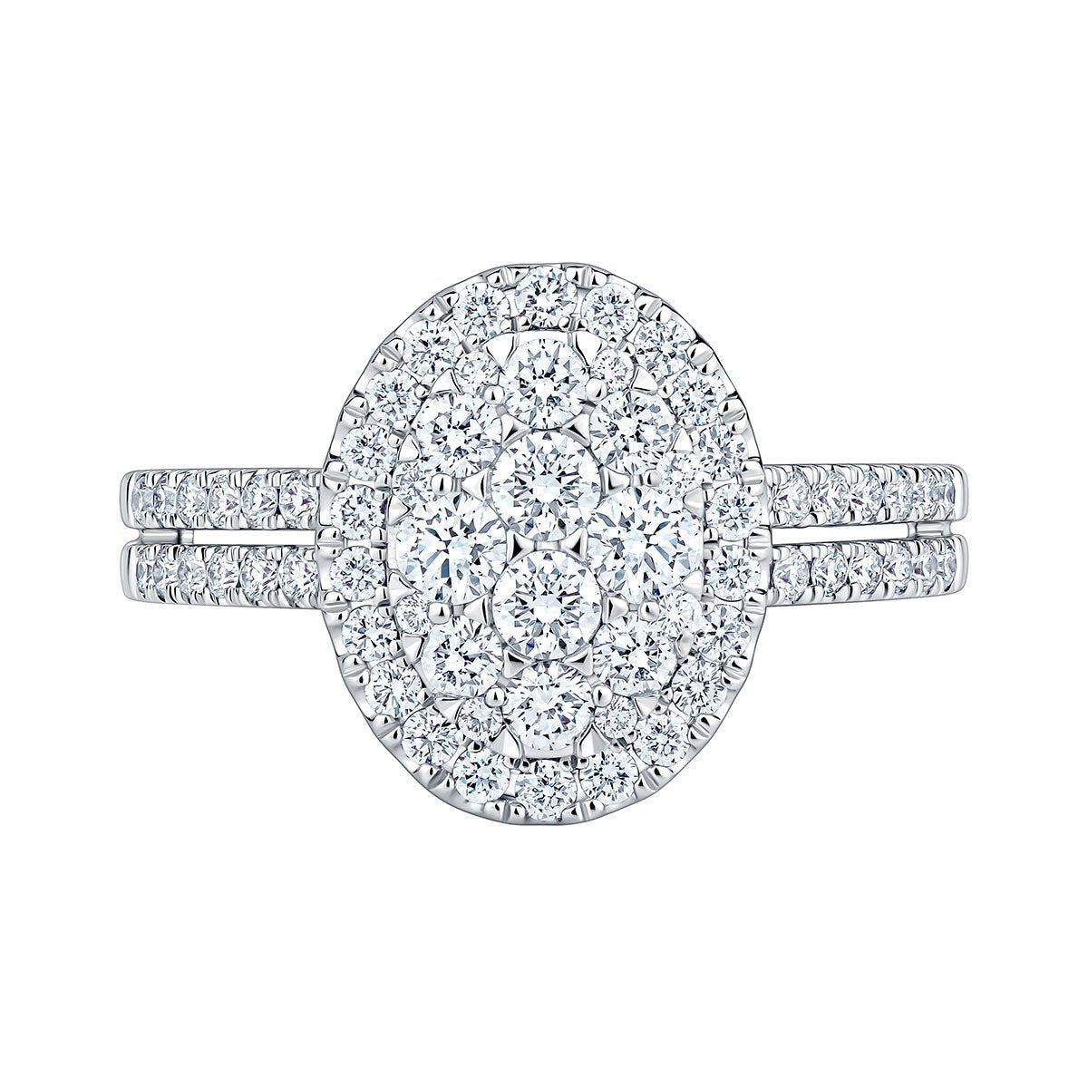 Costco 1.00ct diamond cluster ring 14ct white gold (British brand)