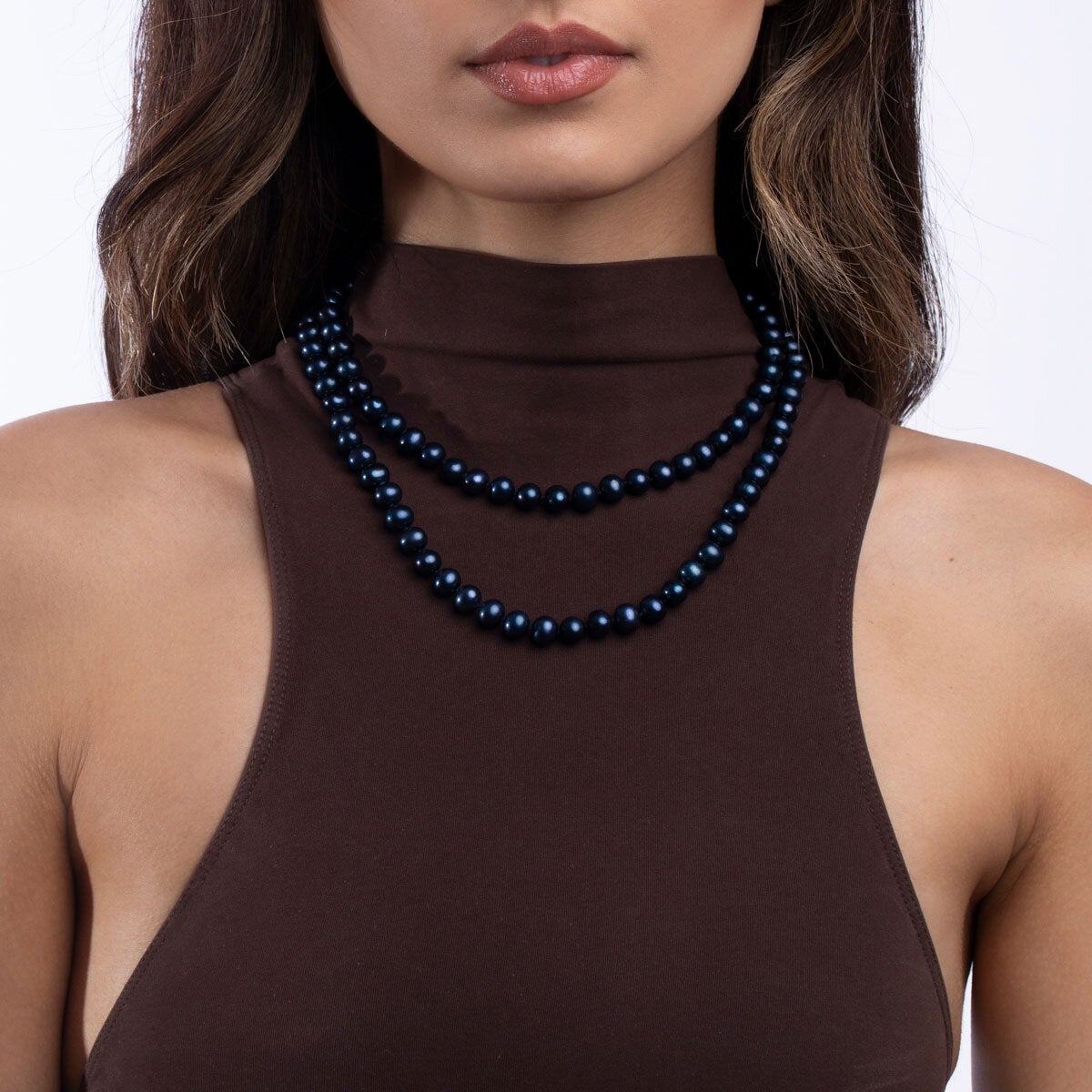 Costco black pearl necklace 7.5-8mm 18ct gold (British brand)