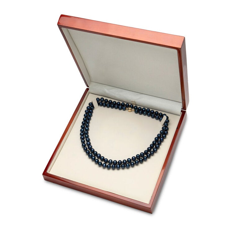 Costco black pearl necklace 7.5-8mm 18ct gold (British brand)