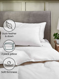 Soft duck feather and down pillows 2-pack (British brand)