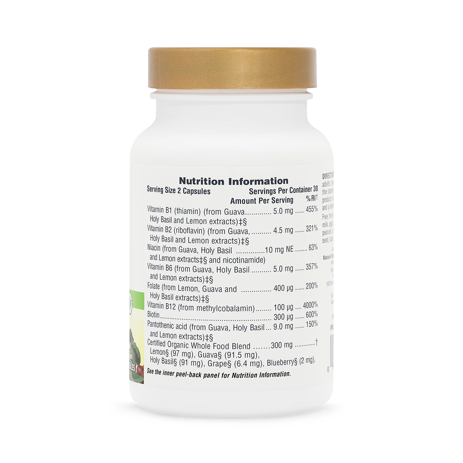 NaturesPlus Sol Garden Organic B Complex 60 capsules, imported from the UK