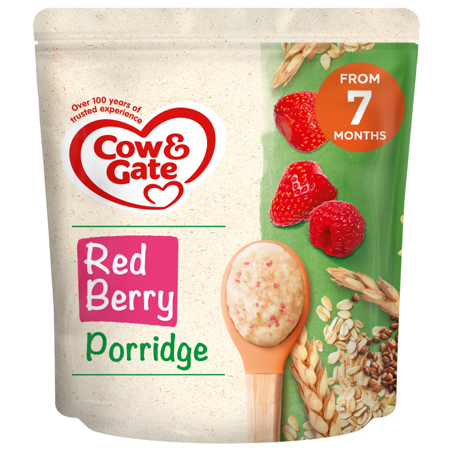 Cow & Gate Red Berry Wholegrain Porridge baby cereal 200g (British brand)