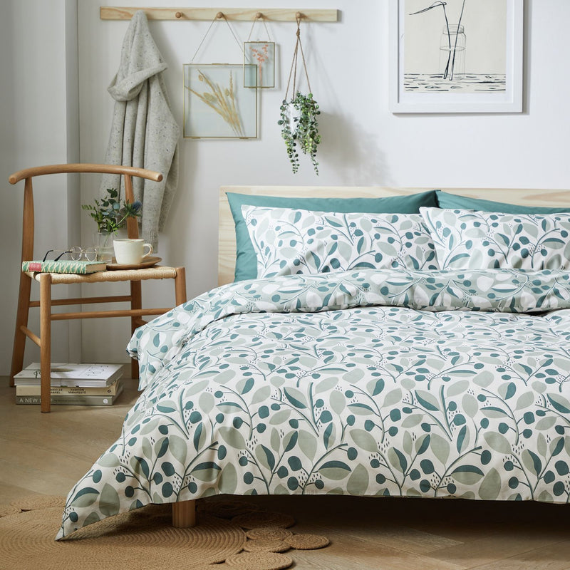 Argos Home Modern Scandi Floral Green Bedding Set - King