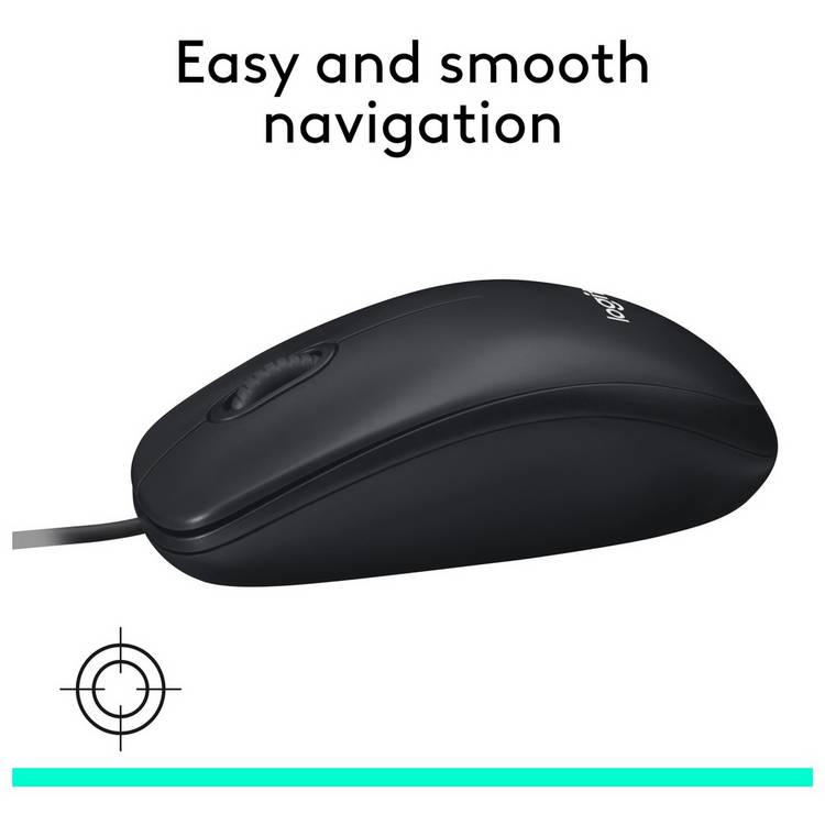 Logitech M100 wired mouse black, imported from the UK