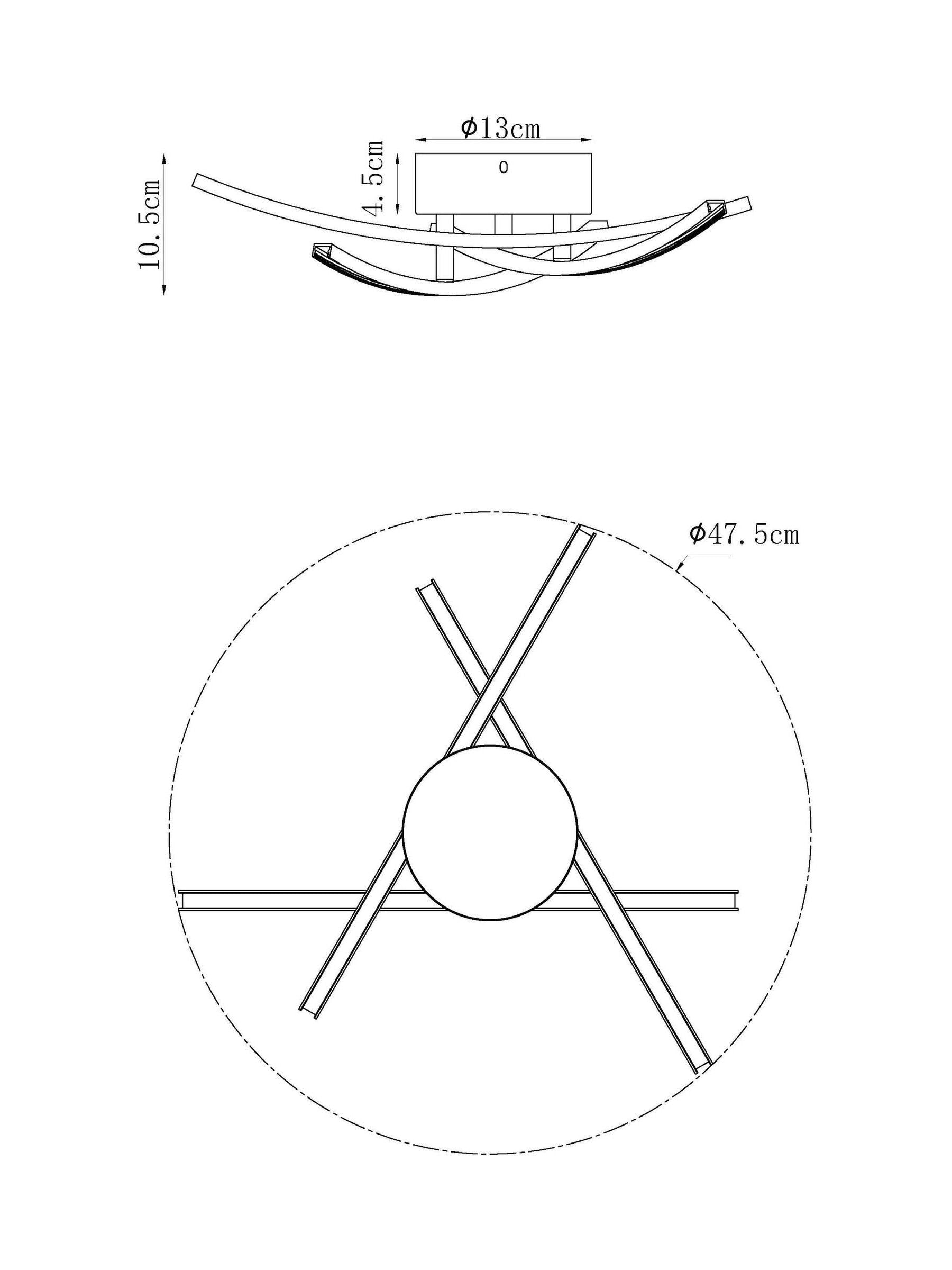 Next Chrome Amari LED ceiling light, UK version