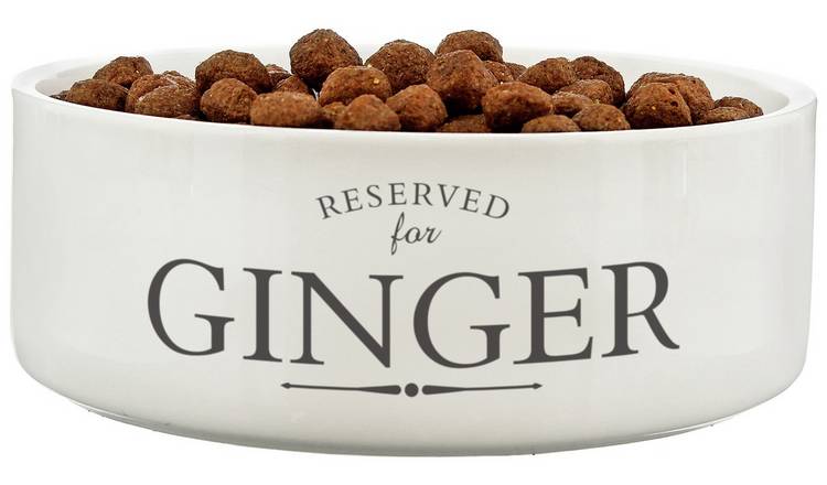 Personalised white ceramic dog bowl medium, UK version