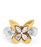 Yeprem yellow gold and diamond butterfly ring (British brand)