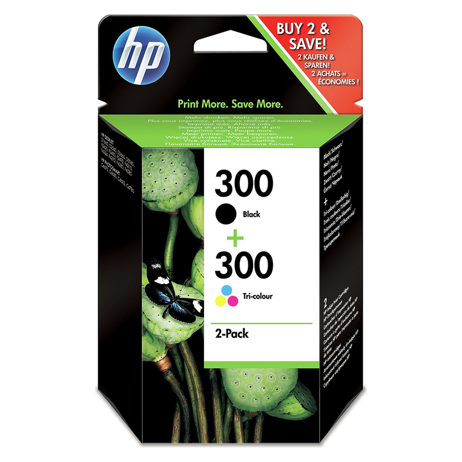 HP 300 ink cartridge black and colour 2-pack, imported from the UK