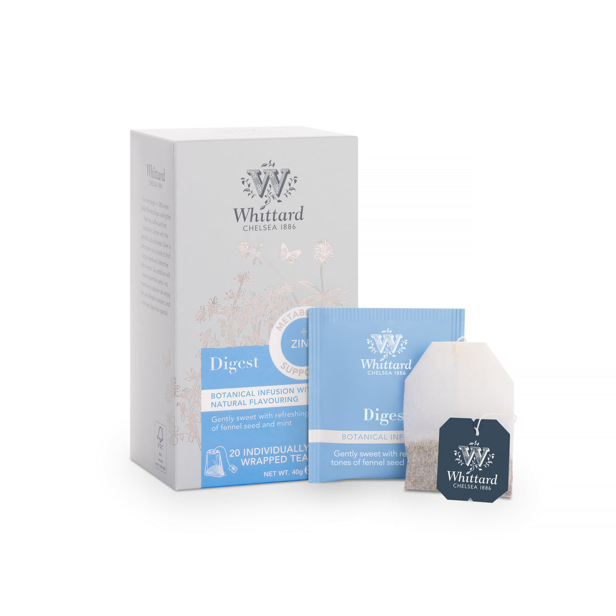Whittard Digest botanical infusion 20 teabags, imported from the UK