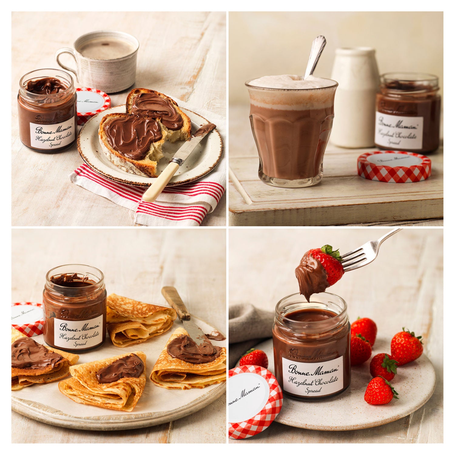 Bonne Maman hazelnut chocolate spread 250g, imported from the UK