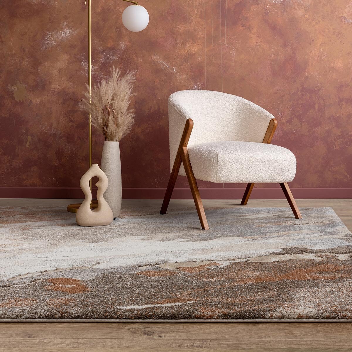 Asiatic Mirage Blur Terra rug, imported from the UK