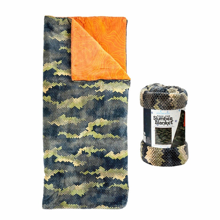 Ashford Home faux fur slumber bag camouflage 137x142 cm, imported from the UK