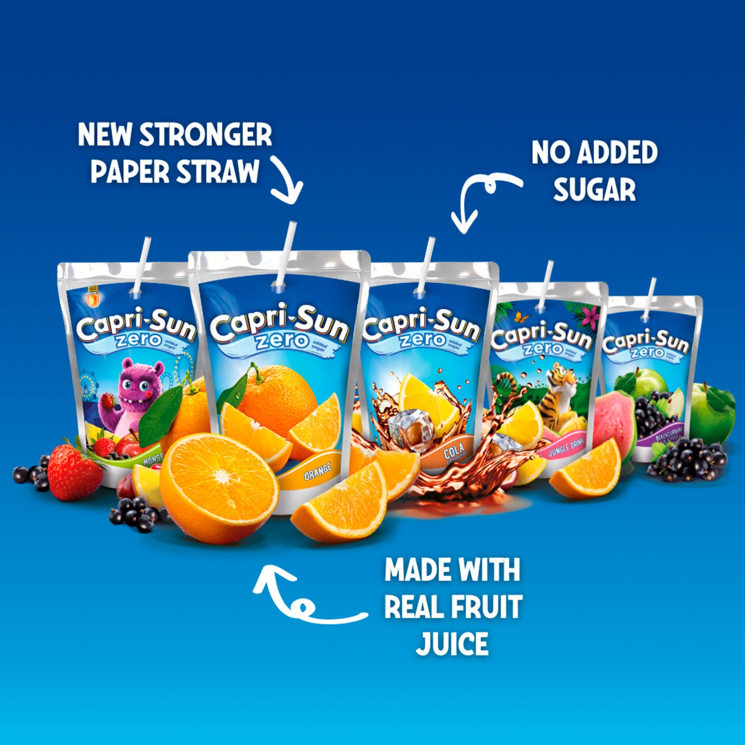 Capri-Sun Zero Monster Alarm juice drink 4x200ml, imported from the UK