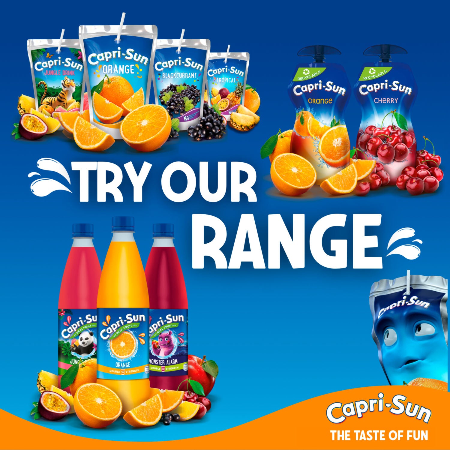 Capri-Sun Zero Monster Alarm juice drink 4x200ml, imported from the UK