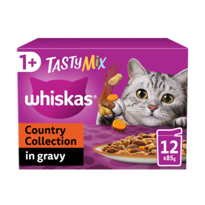 Whiskas Tasty Mix cat food pouches 12x85g (British brand)