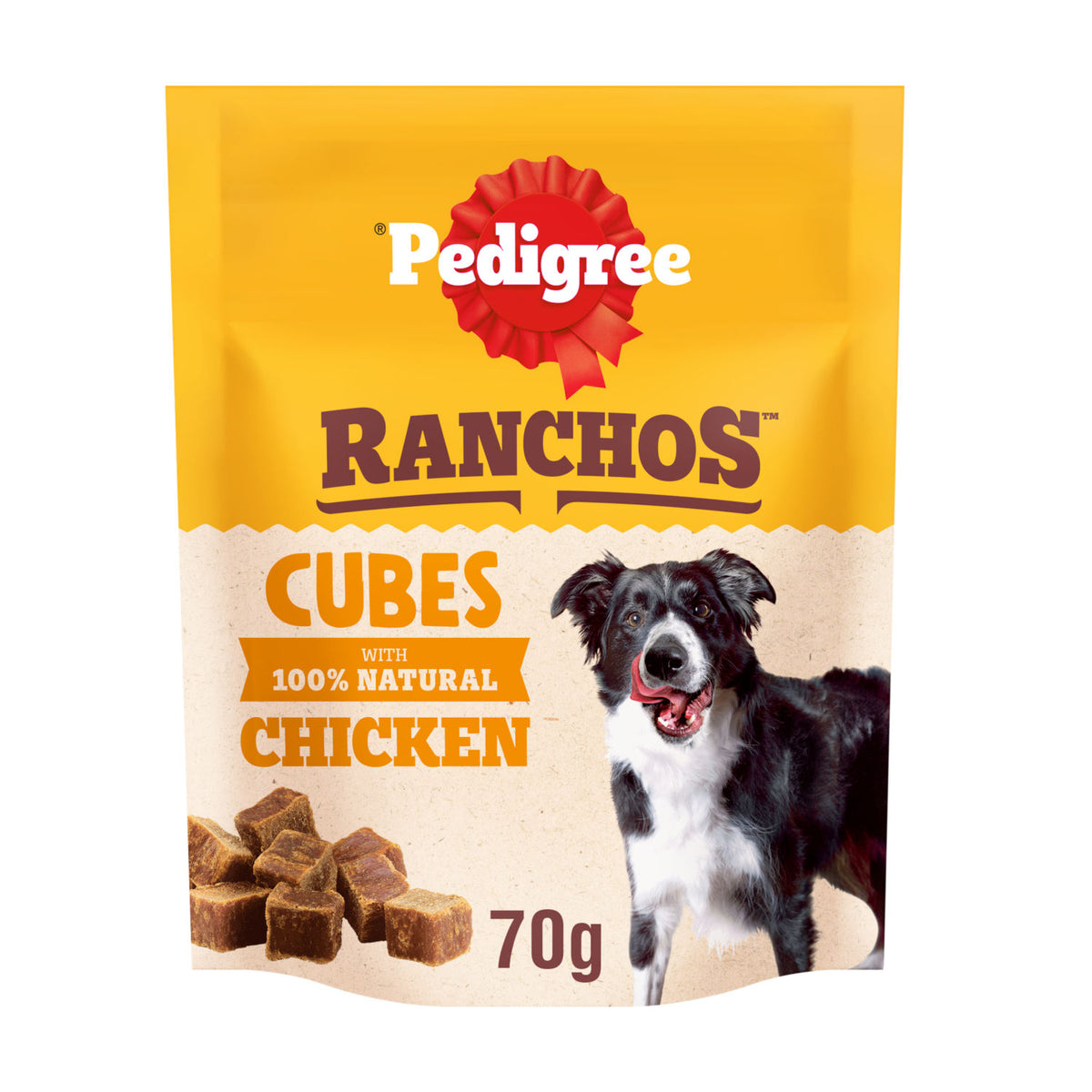 Pedigree Ranchos Cubes dog training treats 70g, UK version