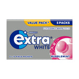 Extra White Bubblemint sugarfree chewing gum multipack 5x10 pieces - British product