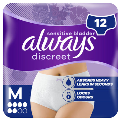 ASDA Always Incontinence Pants Women Normal M 12 Pants- Buy online at McGrocer